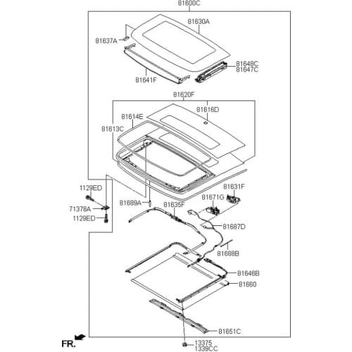 816472V000 816482V000 816412V000 Genuine Sunroof Guide Rail Left and Right Pull Line for Hyundai Veloster