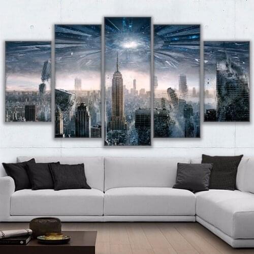 Wall Art Canvas Painting Modular Home Decoration Poster 5 Panel New York City For Living Room Modern Printing Type framework
