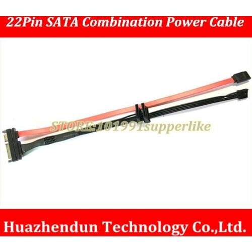 New Arrivals 22Pin(7+15) SATA Male to SATA Female+dual SATA Female Power Cable for SATA SSD Set Series with 4Pin floppy Power
