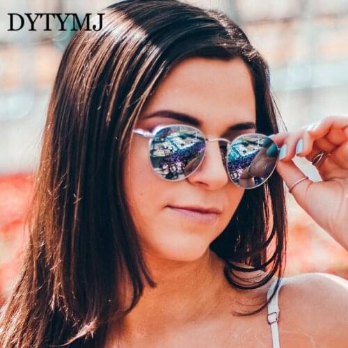 DYTYMJ Classic Round Sunglasses Women Retro Alloy Frame Sun Glasses Women Vintage Mirror Sun Glasses for Men Lentes De Sol Mujer