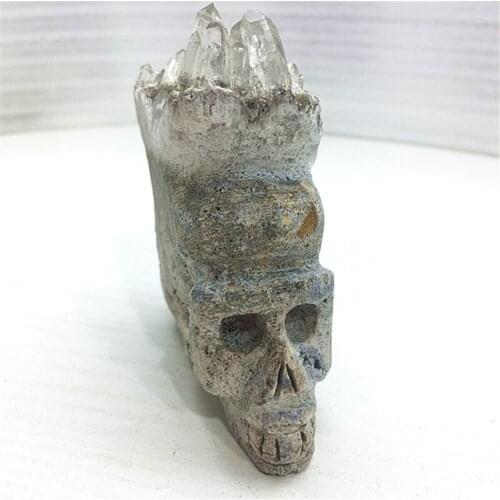 Wholesale Natural Quartz White Crystal Cluster Carved Skulls Healing Crystals For Folk Crafts