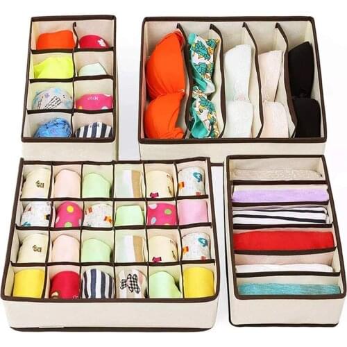 Underwear Bra Organizer Multi-size Foldable Storage Boxes Closet Drawer Divider Clothes Socks Box Organizer Home Organization