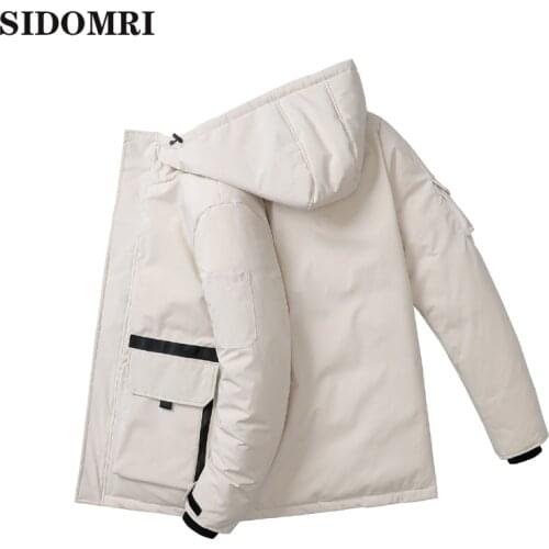 Couple winter jacket 90% white duck down coat hooded down jacket glossy color clothing thick warm men and women loose coat
