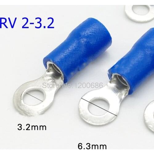RV2-3 round of pre-insulated end O-type RV2-3.2 cold-pressing crimp terminal 100 piece