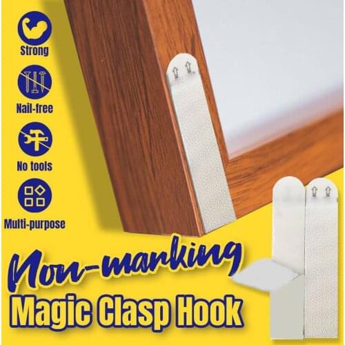 4/6/8 Pair Self Adhesive Strips Heavy Duty Hook and Loop Punch-Free Mounting Tapes for Hanging Items Indoors or Outdoors DJA88