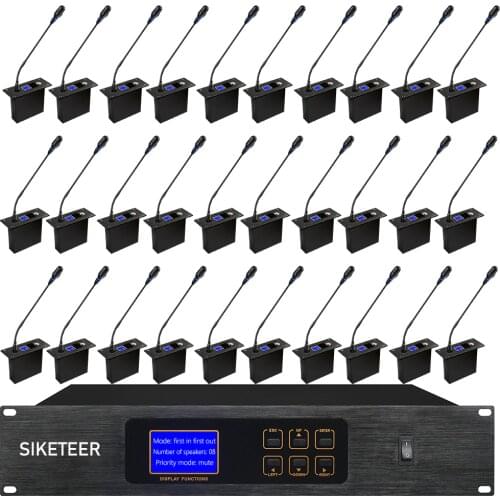 SIKETEER Professional embedded wired hand-in-hand conference gooseneck microphone system desktop conference microphone