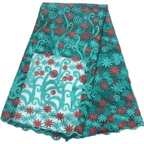 Latest lace fabric 2019 high quality african lace fabric wholesale net tulle tissue african french lace fabric with stones