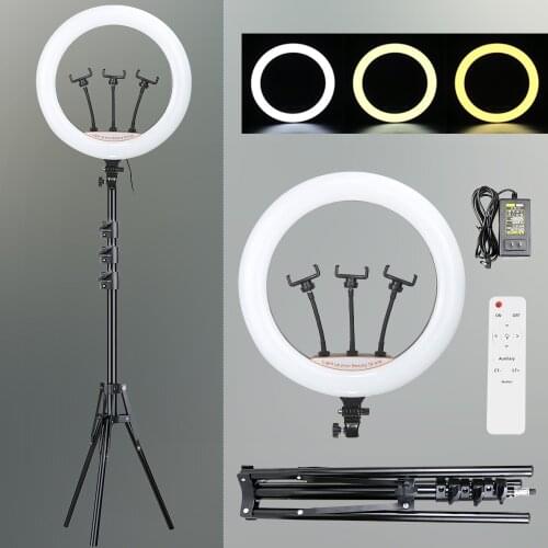 LED Ring Light 18 Inch 45cm Profissional Photography Lighting Dimmable Selfie Lamp With Tripod For Stand Photo Studio Video Live