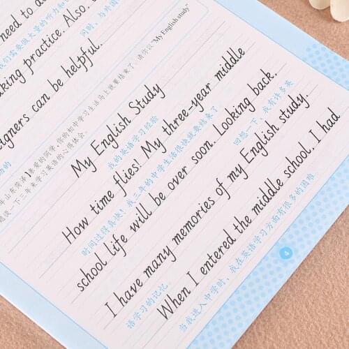 Student English Calligraphy Copybook Kids Writing beginner Handwriting Italian italic EnglishArt Supplies Reuse Practice Books