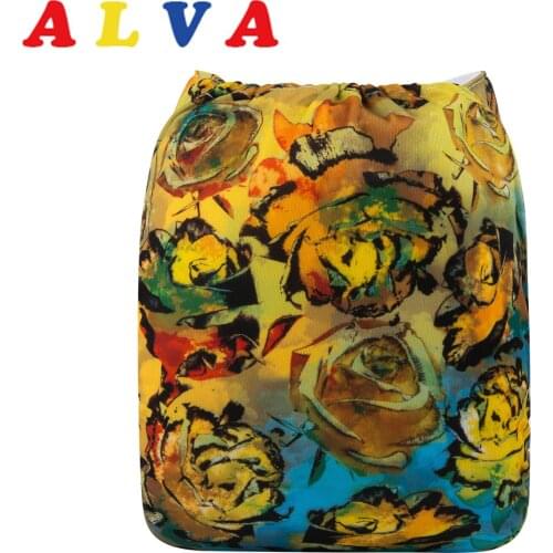 Alvababy Cloth Diaper New Snaps Adjustable Digital Positioned Cloth Nappy with Microfiber Insert