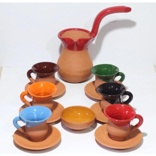 Turkish work coffee cup set. Pot coffee pot 6 pcs cup and. Fully soil material yapılmıstır
