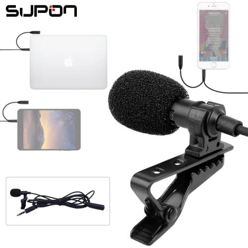 Mini Omnidirectional Lavaliere Microphone 3.5mm jack microfon with Clip for ipad iPhone 6s Plus Sumsang Support ios or android