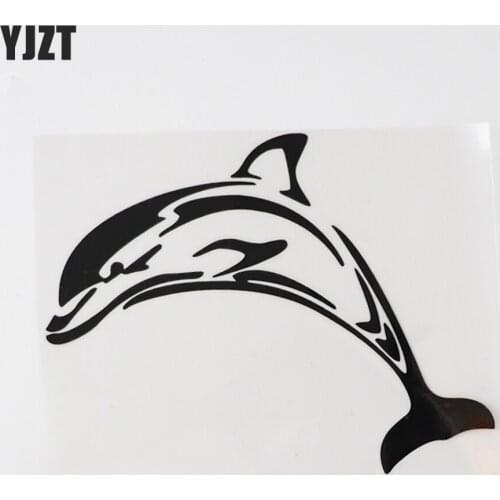 YJZT 15.2CM×11.7CM Personality Dolphin Ocean Animal Decal Car Stickers Vinyl 13D-1054