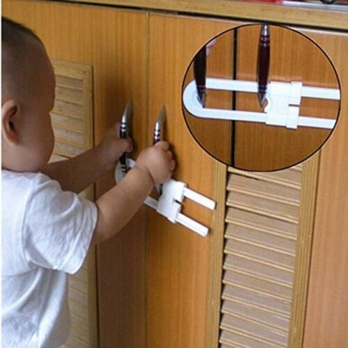 U-Shaped Lock Child Safety Cabinet Latches kid Baby Safe Closet Home Kitchen Cupboard Cabinet Fridge Wardrobe Door Adjustable