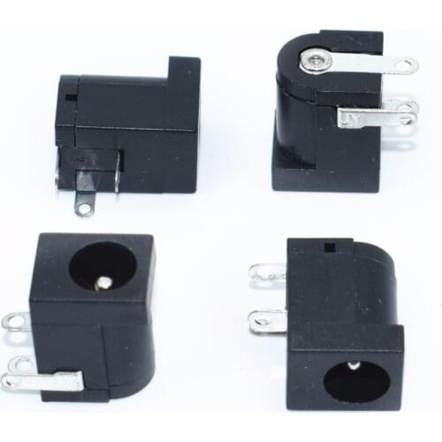 10Pcs DC-005 Black DC Power Jack Socket Connector DC005 5.5*2.1mm 2.1 socket Round the needle