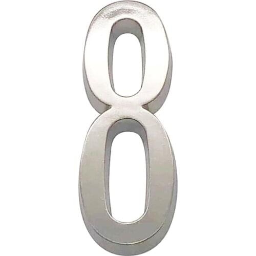 101mm Floating Modern House Number Satin Nickel Door Home Address Numbers for House Digital Outdoor Sign Plates 4 Inch. #8