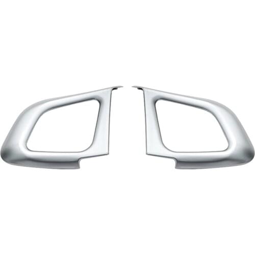 2Pcs Chrome Interior Accessory Steering Wheel Button Sticker For Range Rover Evoque 2011-2017