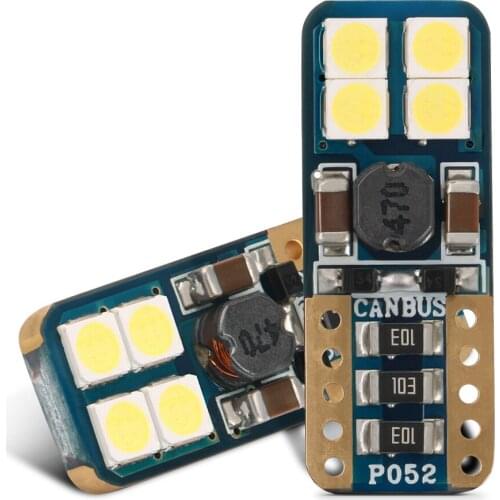 2PCS T10 W5W LED Bulbs 3030 194 8 SMD License Plate Clearance Lights Reverse Instrument Panel Lamp White Canbus No Error 12V