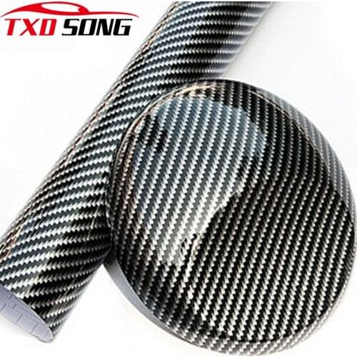 2D Black Silver twill carbon fiber film 2D glossy carbon fiber vinyl film Auto wrapping vinyl wrap foil car sticker