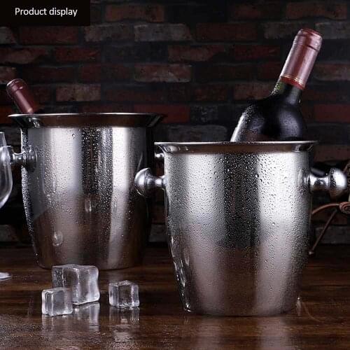 2L/5L Stainless Steel Thicken Red Wine Ice-pail Cooler Box Thickening Champagne Bucket Ice Bucket Wine Cooler For Hotel Bar