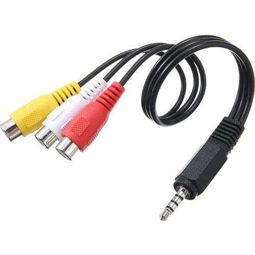 3.5mm Mini Aux Male Stereo Right to 3 RCA Female Audio Video Adapter Cable Professional Auxiliary Audio Extension Cables Plug