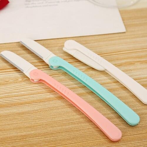 3 PCS Random Color Safe Foldable Eyebrow Trimmer Portable Eye Brow Shaper Face Razor Facial Hair Remover Beauty Makeup Tools