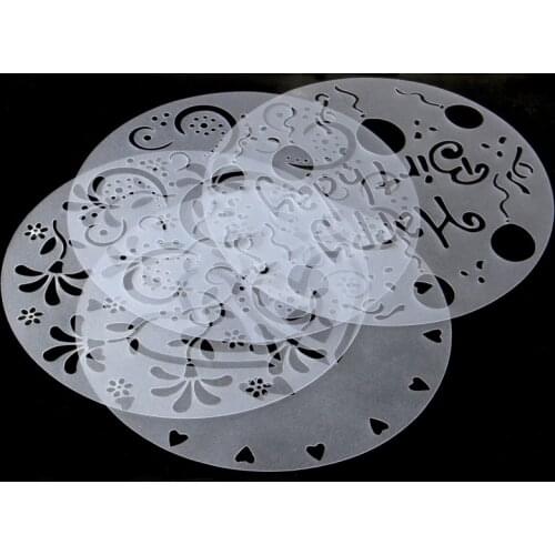 4Pcs/Set of DIY Flower Plastic Bread Mold Cake Mold Decoration Mold Cake Tool Birthday Fondant Spray Template