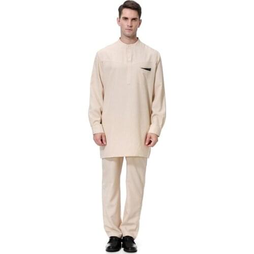 Arab Muslim Clothing for Men The Middle East Arab Male People Dress Jubba Thobe Arabic Islamic Abayas Indian Mens Kaftan Robe