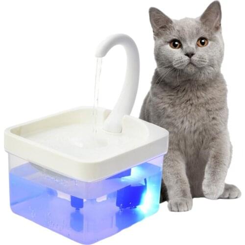 Automatic Fountain Electric Water Feeder Dispenser Cat Water Fountain Dog Drinking Bowl Pet USB Powered LED Water Level Display