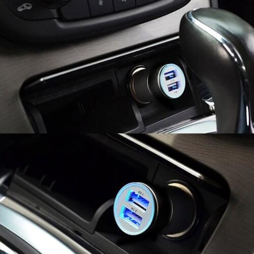 2.1A 1A aluminum alloy double usb car charger for Chery Tiggo Fulwin A1 A3 QQ E3 E5 G5 V5/EMGRAND EC7 EC7-RV EC8