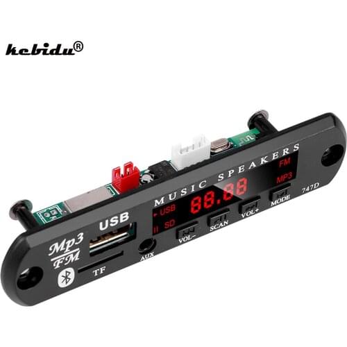 Handsfree Wireless 5V 12V MP3 WMA Decoder Board Audio Module USB TF Radio Bluetooth5.0 Music Car MP3 Player With Remote Control