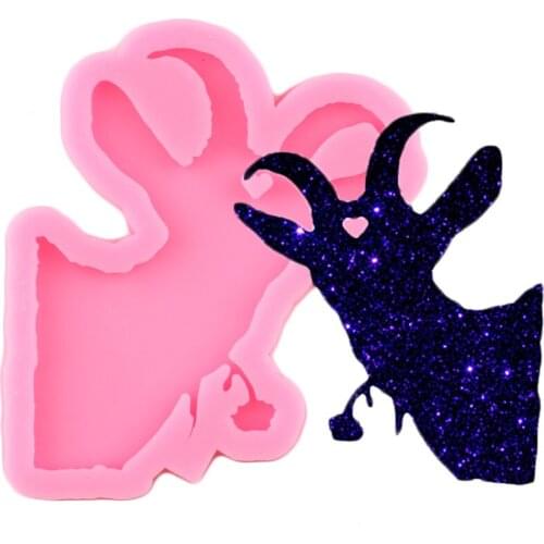 Shiny Goat Mold Sheep Silicone Molds DIY Epoxy Keychains Mould Jewelry Making Pendant Necklace Resin Moulds