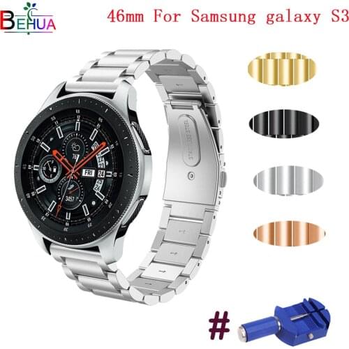 Stainless Steel Wristband For Samsung Galaxy Watch 46mm gear s3 frontier classic watch strap With Adjust Repair Tool watchbands