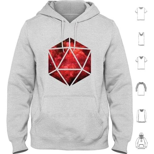D20 Broken Sight Hoodies Long Sleeve Dnd And D D Dice 20 Game D20 Tabletop Games Galaxy Space Series