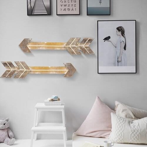 Rustic 1pcs Wood Arrow Sign Decor Wall Art Arrow Crafts Give Directions Farmhouse Wall Mount Decoration For Home Pub Cafe