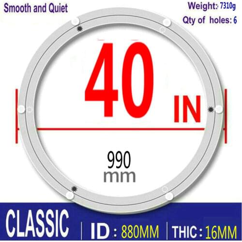 HQ CLASSIC 40 inch 990mm OD Muted and Smooth Aluminium Alloy Lazy Susan Turntable Swivel Plate for Big Dining Table
