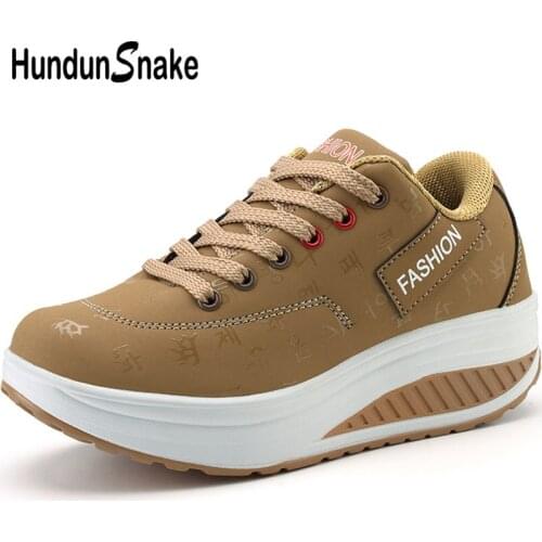 Hundunsnake Platform Chaussure Femme Sport Shoes Woman Leather Lady Sports Shoes Summer Running Shoes Womens Sneakers Walk T269