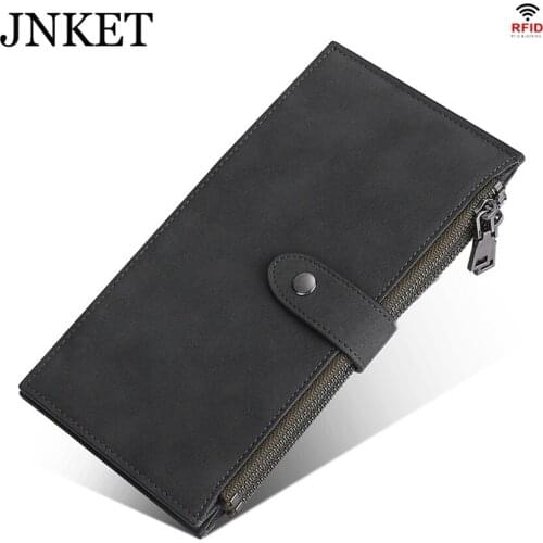 JNKET New Retro Long Wallet Fashionable Multifunction Wallet Large Capacity Card Case Mobile Phone Case Wallet