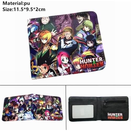 Anime Hunter Hunter PU Wallet Short Bifold Boys Casual Girls Card Pocket Holder Layers Teenger Cartoon Printing Unisex Purses