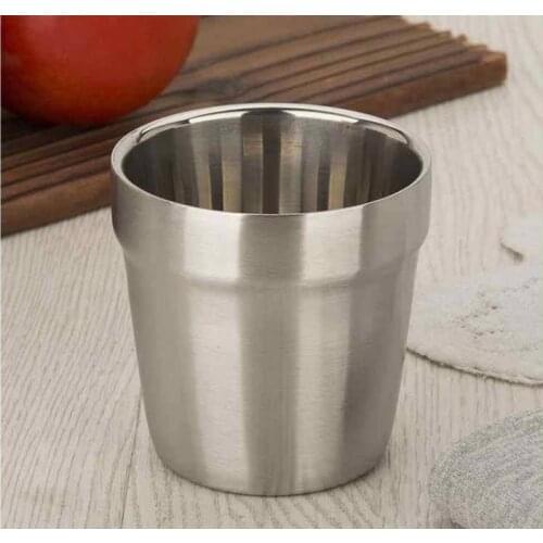 180ml Stainless steel cup double wall mug wine beer mug camping water milk coffee mug SN2959
