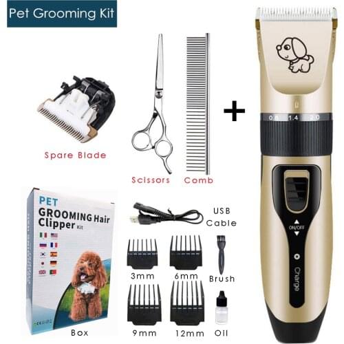 Rechargeable Low-noise Pet Dog Hair Trimmer Shaver Electric Scissors Animals Grooming Clippers Cat Cutter Pets Hair Cut Machine