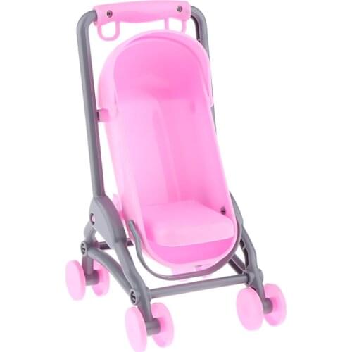 Lovely Pink Baby Stroller for Kelly Doll Toy Infant Kids Carriage Stroller