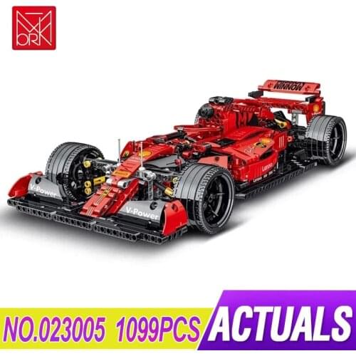 MOC 023005 High-tech Series City Super Speed Champions Red Racing Formula Car RSR Building Blocks Bricks Diy Toy Kids Gifts