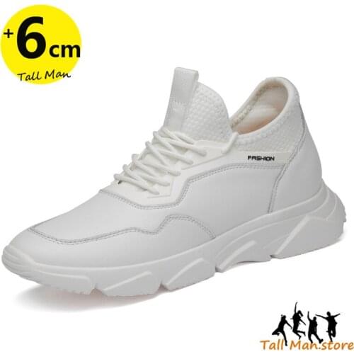 Men Sneakers Heightening Shoes Elevator Shoes Height Increase Shoes Insoles 6-8CM Flying Knit Shoes