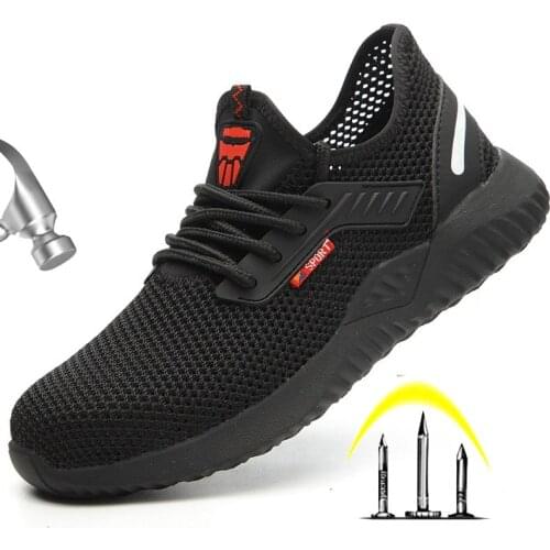 Mens safety work shoes protective Steel toe cap boots anti-smashing construction work shoes wear safety boots light mesh sports