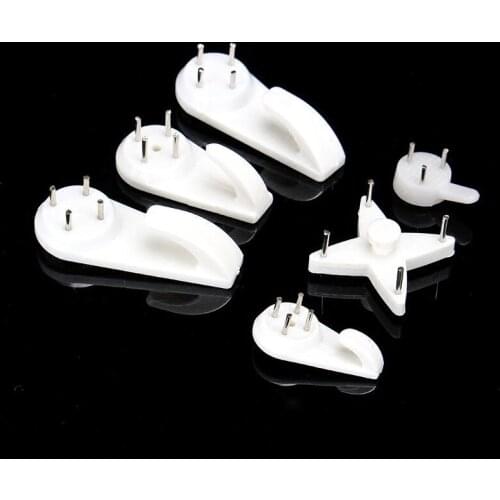 5 types White Plastic Invisible Wall Mount Photo Picture Frame Nail Hook Hanger Easy To Fix Without Trace