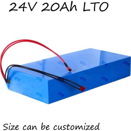 Rechargeable batteries 24V Lithium Titanate 20Ah LTO Battery Pack 50A BMS Inside for Electric bicycle moped +5A Charger