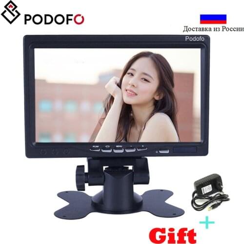 Podofo Computer & TV Display CCTV Security Surveillance 7" LCD Screen Car Rear View Monitor , HDMI / VGA / Video / Audio DC 12V