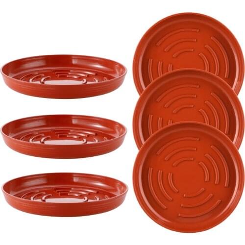 Plant Saucers Flower Pots Simple Red Round 6pcs For Home Garden High Quality Reusable Balcony Indoor And Outdoor Plastic Cushion