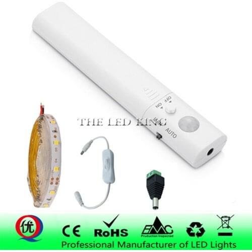 5V Cabinet Light Night Sensor 1M 2M 3M 4M 5M Motion Sensor LED Strip Bedroom Closet Stairs Wardrobe Lamp 5V Power Supply